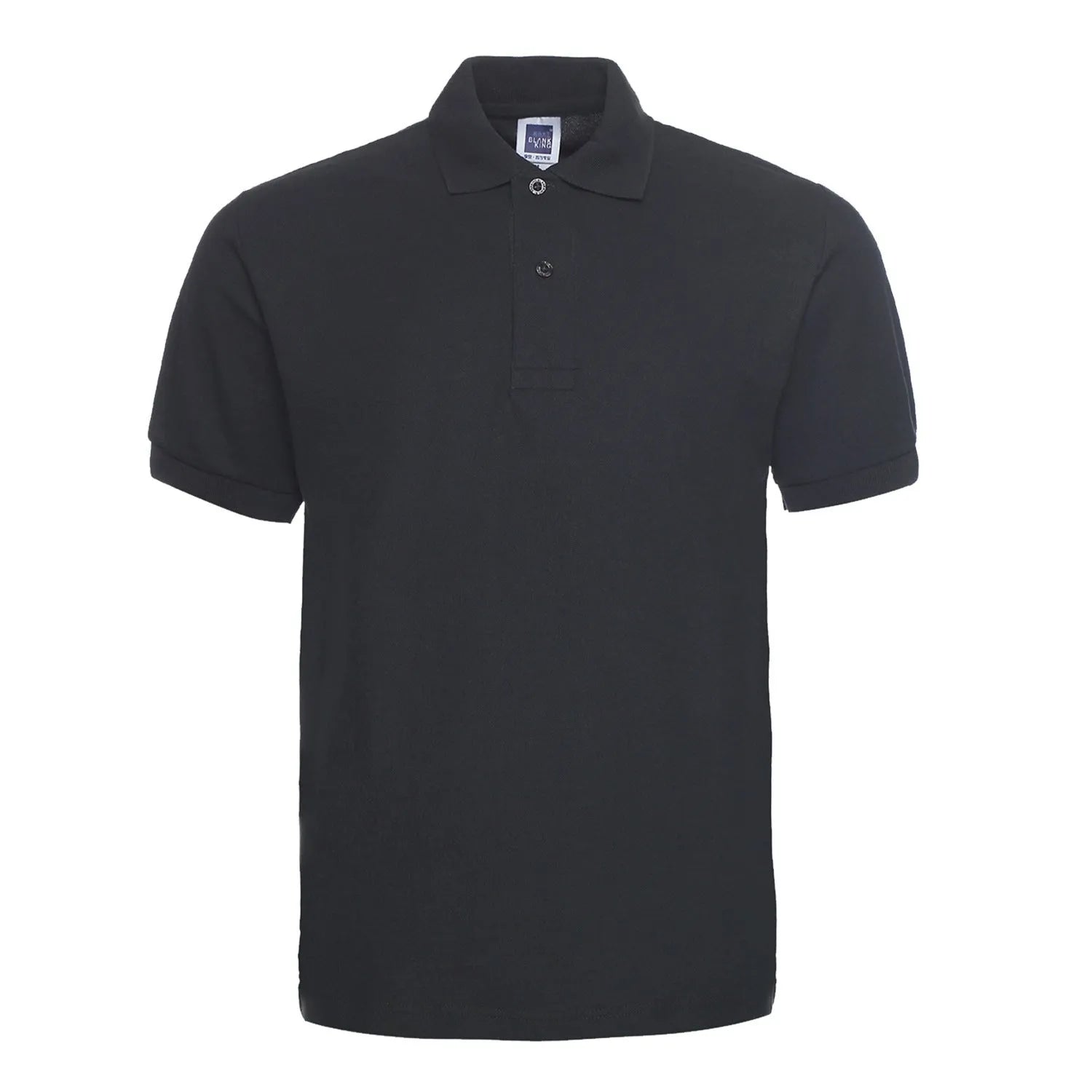 Solid colour loose fit plus size short sleeve polo shirt on a hanger