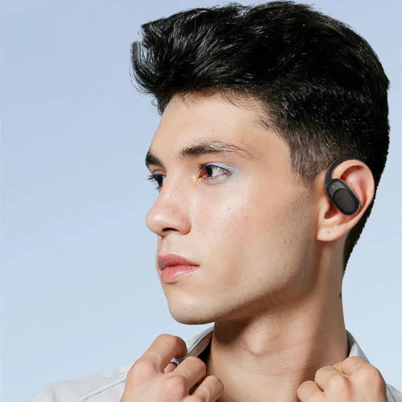 Non-in-ear air conduction Bluetooth headset in black ABS, with Jerry chip and breathing light