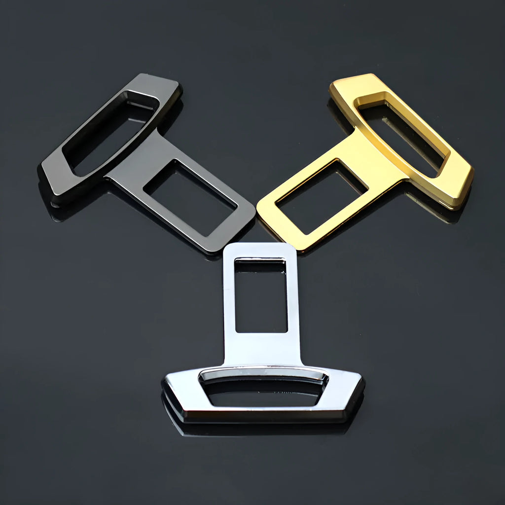 Metal car interior silencer insert showing matte black, gold and silver colour options