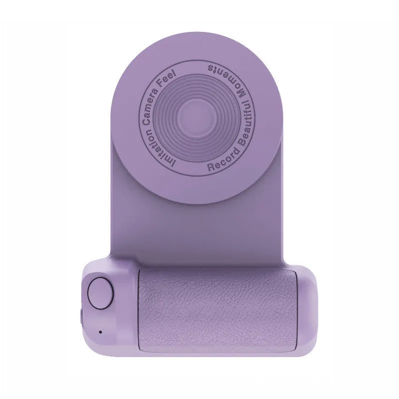 Black magnetic wireless charging camera bracket with rotatable phone holder and ergonomic handle