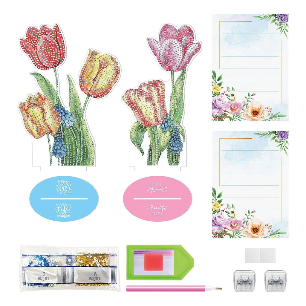 Handmade American-style frameless note clip with diamond painting kit, dimensions 19x11x9cm.