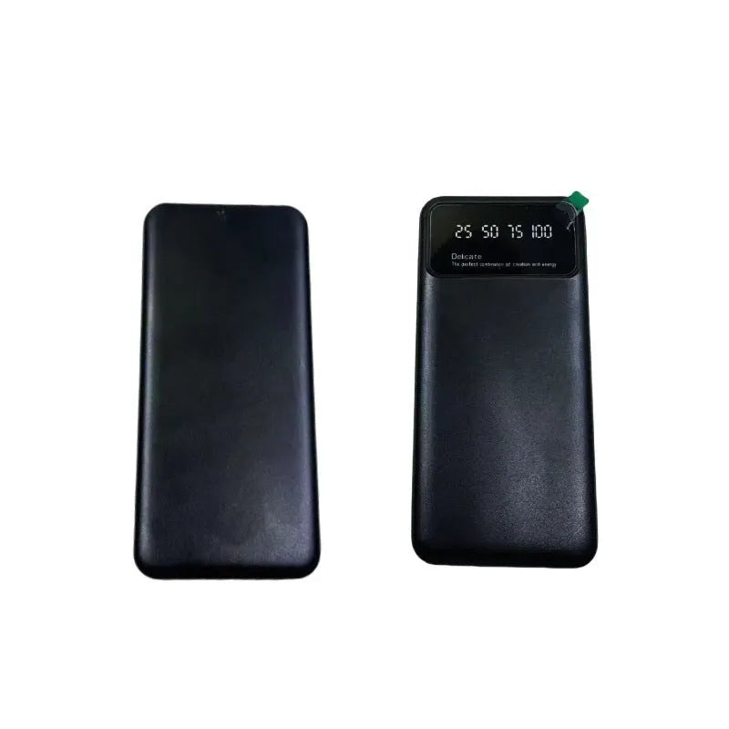 Smart heated coat with 3-gear temperature control, hood, and power bank in black