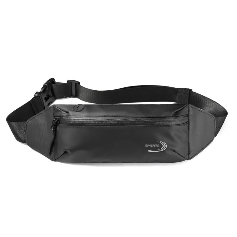 Men's blue waterproof sports waist bag made from Derm Oxford polyester.