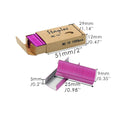 Box of 1000 metal office staples available in black, purple, rose gold, and rose red colours.