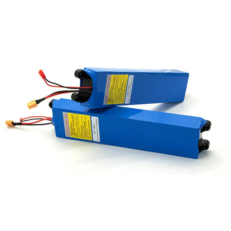 36V lithium battery pack for electric scooters showing 10.4A 7.8A and 6.6A options