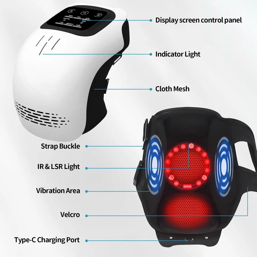 White electric knee massager with intelligent kneading and heating functions for home pain relief