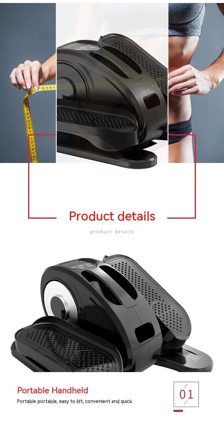 Mute small treadmill electric elliptical trainer for home lower limb exercise in black colour