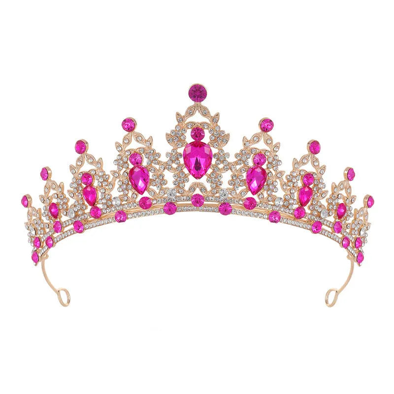 Baroque crown wedding headdress with rhinestone treatment in silver and gold colour options