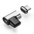 PD 100W USB-C adapter with aluminium alloy body, shown as Type-C elbow or straight magnetic head connector for phones and tablets