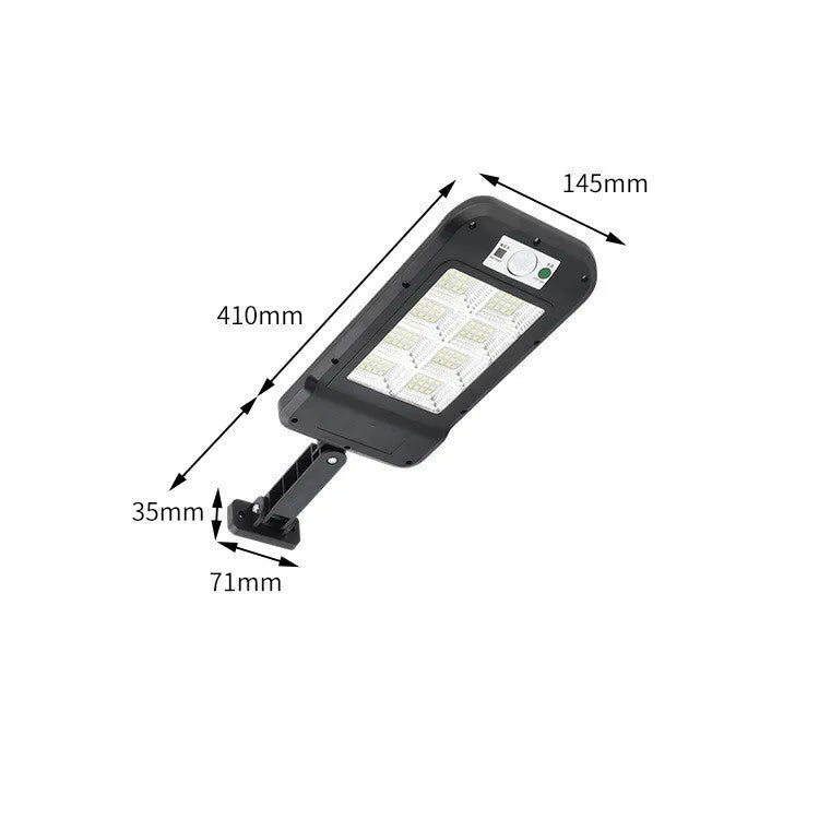 Solar wall light with 160COB beads, polysilicon 5.5V 2.5W panel, 3-5m motion sensor, life waterproof, 410x145x35mm