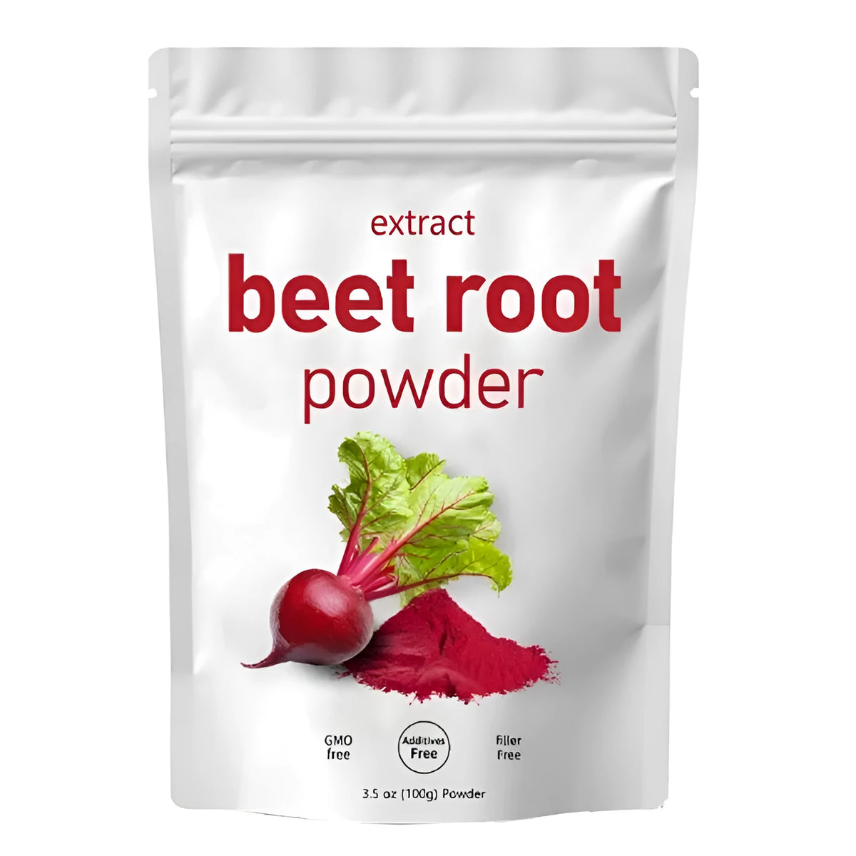 Bulk pack of quick water soluble red chard powder in a sealed bag