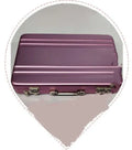 Slim aluminium alloy card holder in choice of six colours: red, blue, black, silver, pink, gold.