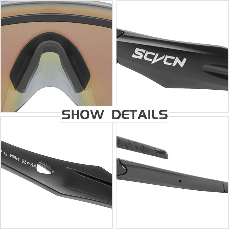 Integrated lens athletic glasses with colourful single-lens design and frameless construction