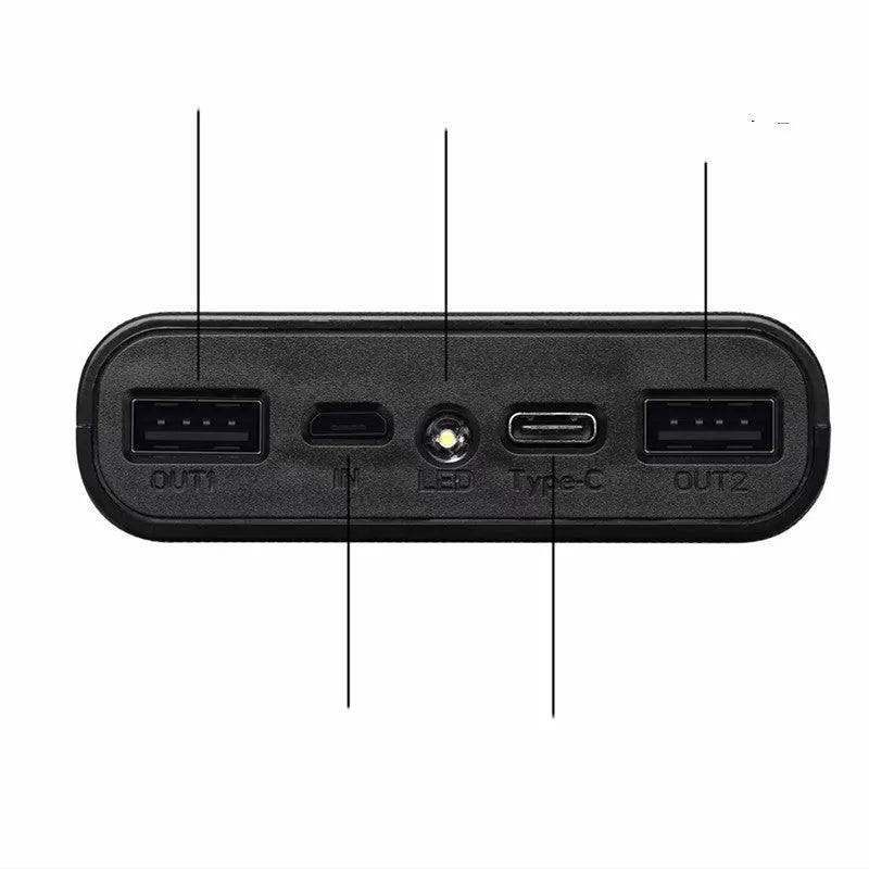 DIY digital display power bank kit with LCD screen and USB ports