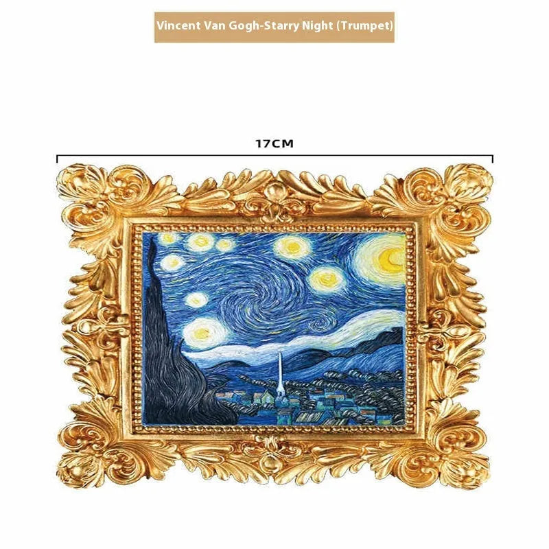 DIY oil painting kit showing epoxy pottery base, propylene pigments and brushes for creating famous art reproductions