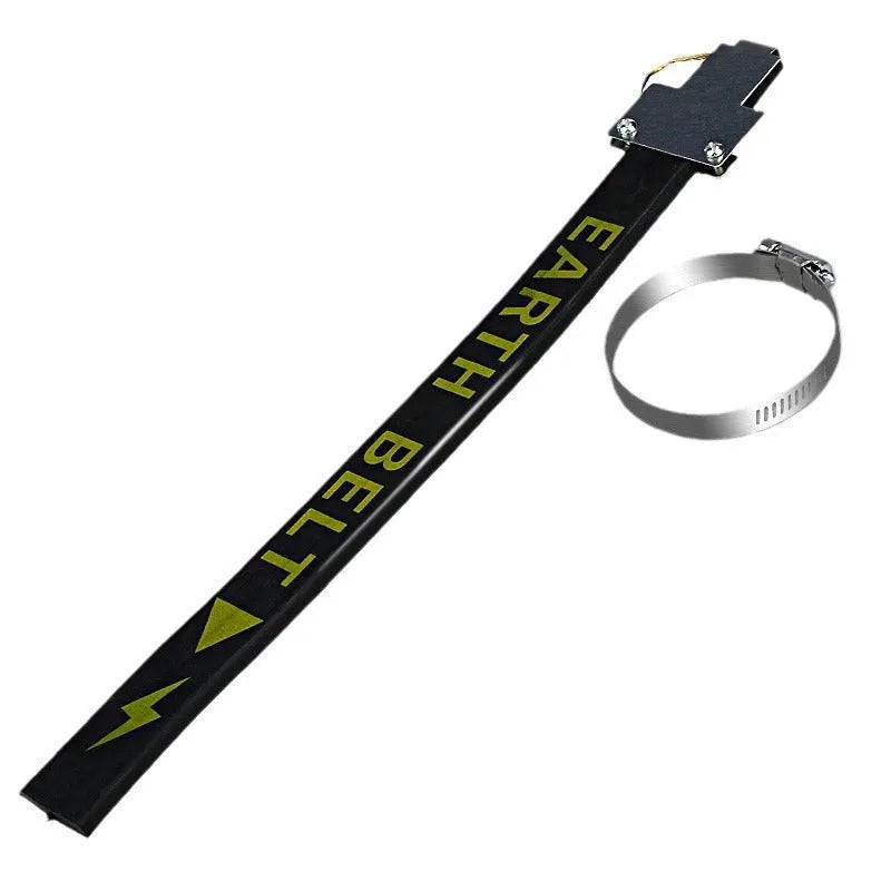 Black car electrostatic grounding chain belt measuring 370mm with rubber and copper wire construction