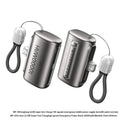 Portable mini capsule power bank in beige with 10000 mAh capacity and compact design
