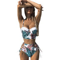 Women's white push-up bikini set with ultra-thin mould cup, strapless design, available in sizes S, M, L, XL