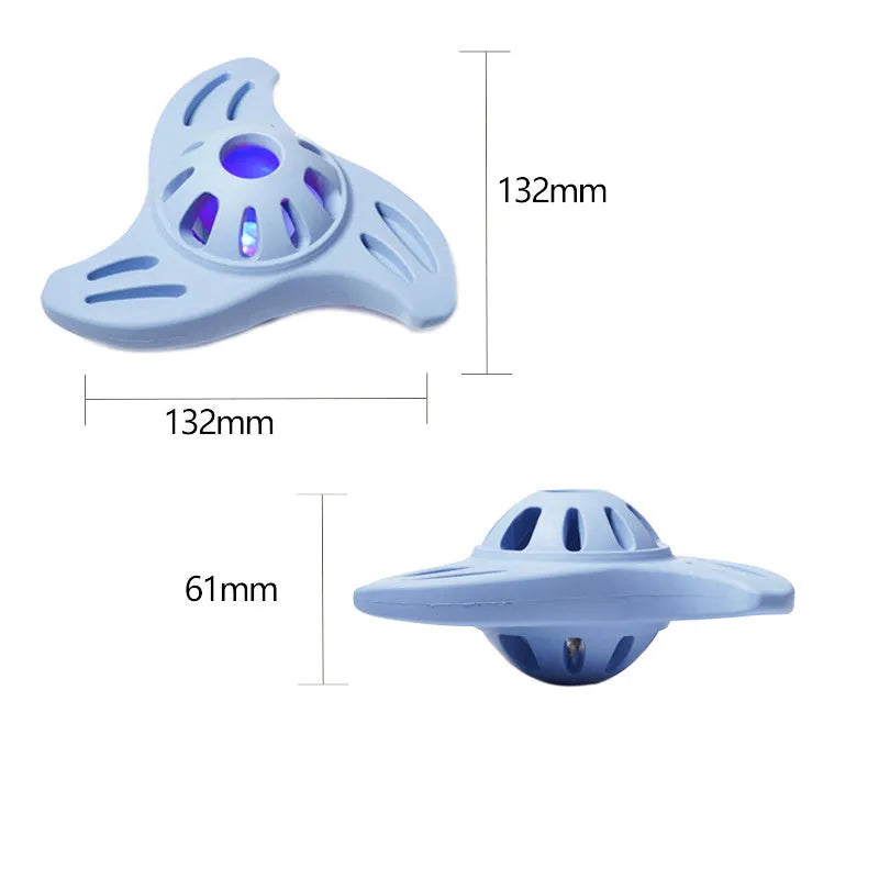 Blue bite-resistant boomerang dog toy with molar-shaped chew centre for large dogs
