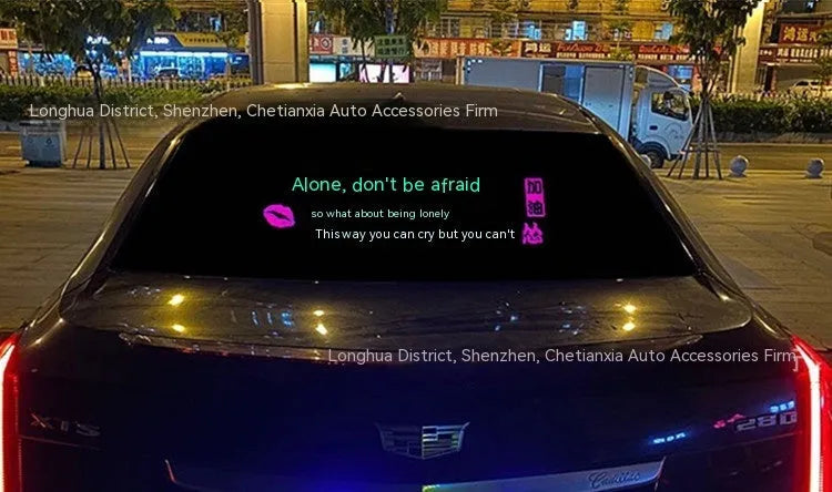90x25cm voice controlled car rhythm lamp with electroluminescent panel showing music synchronised lighting