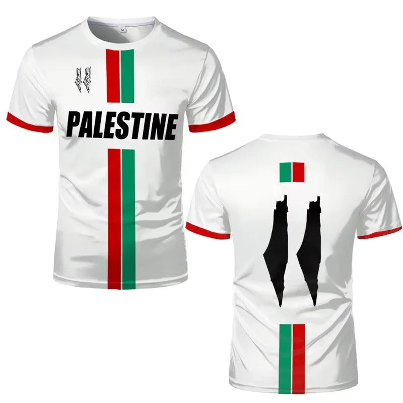 3D printed football T-shirt with raised graphic design in black or white colour options