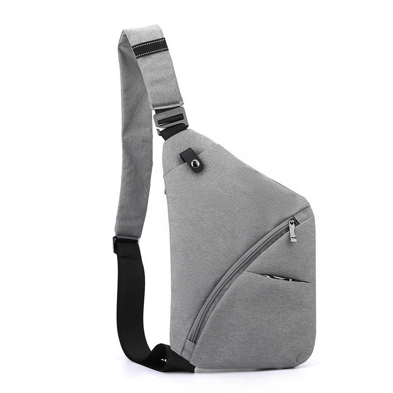 Men's Oxford cloth chest bag single shoulder crossbody design grey and black colour options