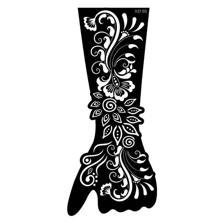 Geometric hollow template tattoo stickers showing intricate paper carving designs for stencilling