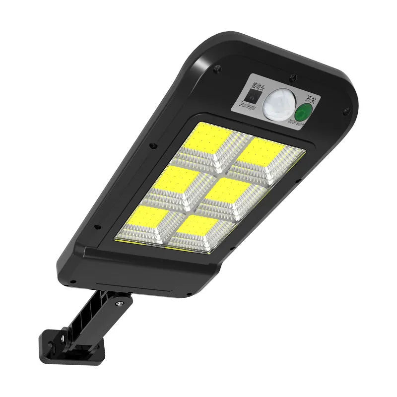 Solar wall light with 160COB beads, polysilicon 5.5V 2.5W panel, 3-5m motion sensor, life waterproof, 410x145x35mm