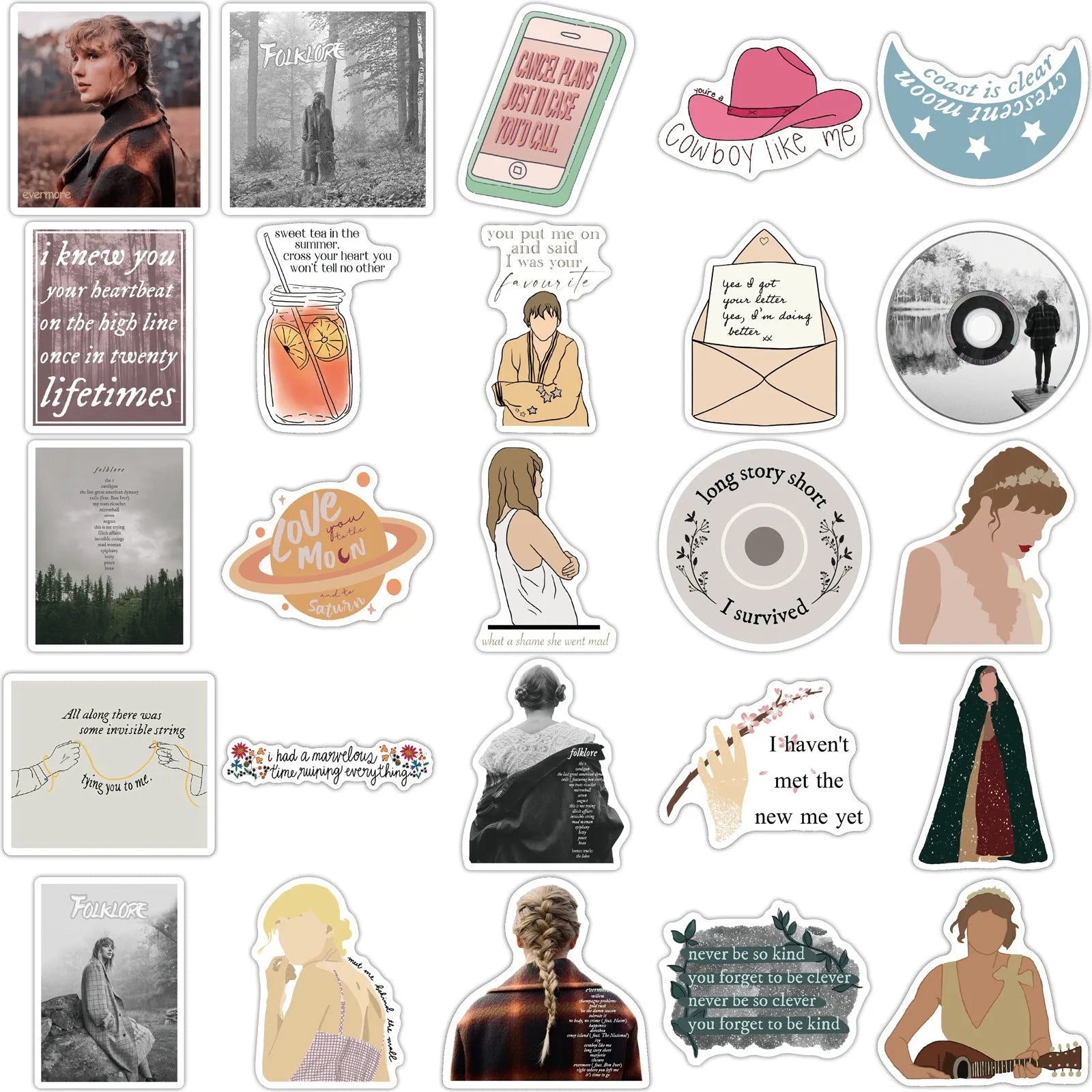 50 sheets of waterproof graffiti cartoon stickers measuring 4-6cm for luggage and notebooks