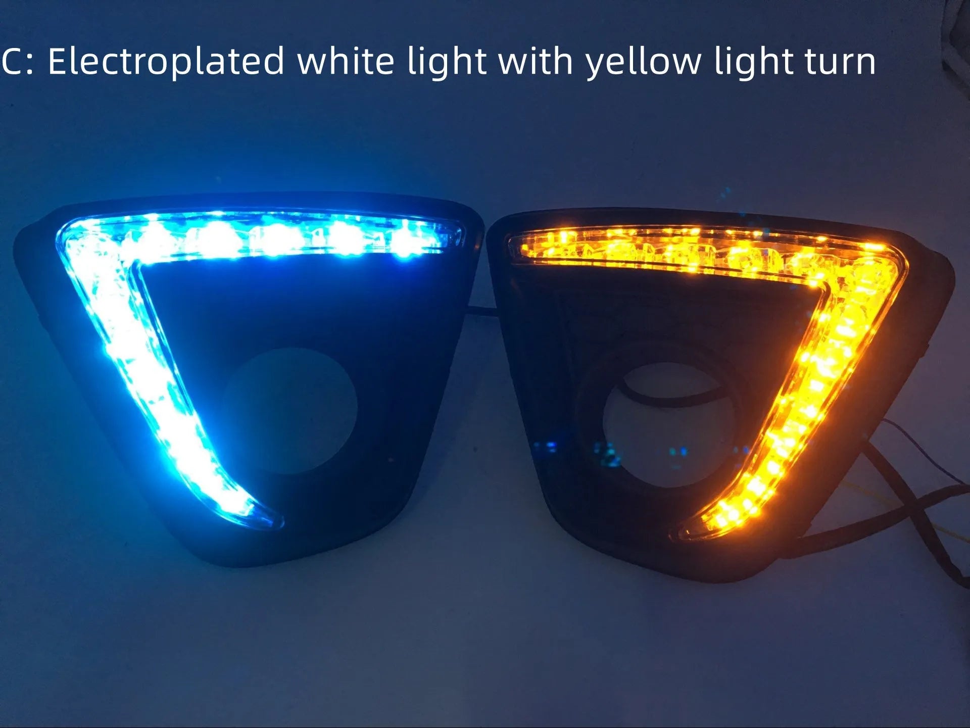 Mazda CX-5 replacement LED daytime running light bulbs with electroplated housing.