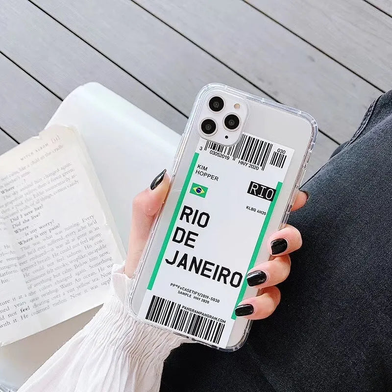 Graffiti ticket design TPU silicone phone case back cover for iPhone in blue red and green