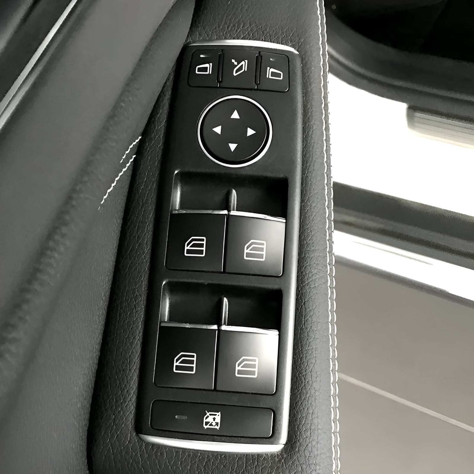 Black glitter decorative adhesive sticker for car window lift button modification