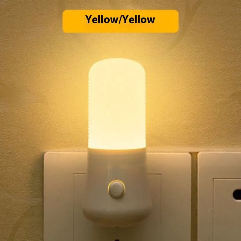 Minimalist white cube plug-in night light with US plug and selectable light colours