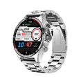 Smart watch with TFT screen showing health metrics, available in black, gold, and silver colours