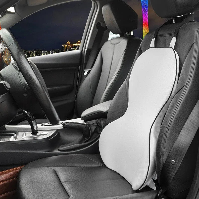 Memory cotton car lumbar support cushion in universal size on a car seat