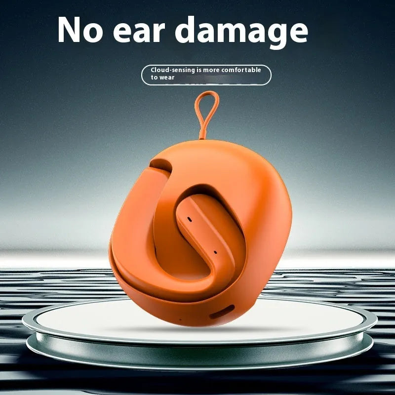 Bluetooth wireless ear hook headset OWS binaural non in-ear design in black