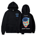 Skeleton thermal imaging graphic print hoodie, long sleeve pullover with hood and side seam pockets, 85% polyester.