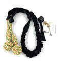A woven cotton rope dog toy for tug of war and chewing, shown in black, grey, and red colour options.