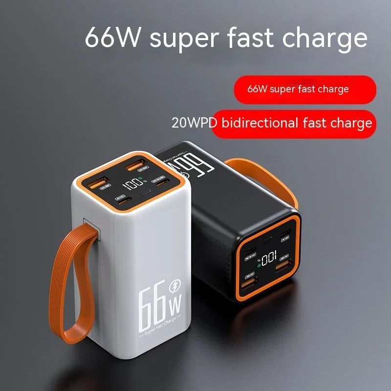 PD66W black and white fast charge 20000mAh power bank with creative design
