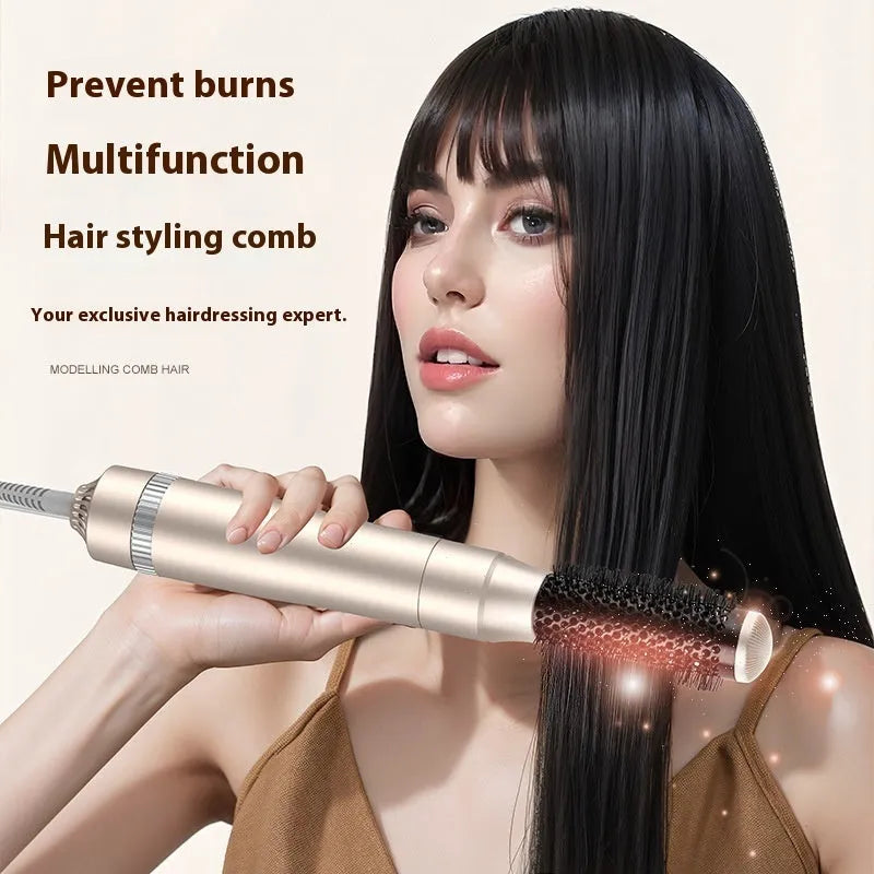 Champagne Gold five-in-one hot air comb hair curler with multiple styling attachments