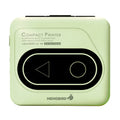Portable Bluetooth mini thermal printer in avocado green with mobile phone showing wireless connection