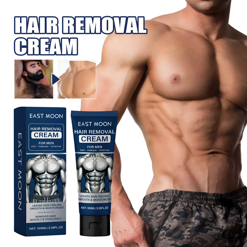 Men's hair removal cream tube with 100ml mild formula for beard and body depilation