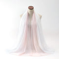 Women's long chiffon bubble towel scarf in ethnic Pu long style, shown in summer setting