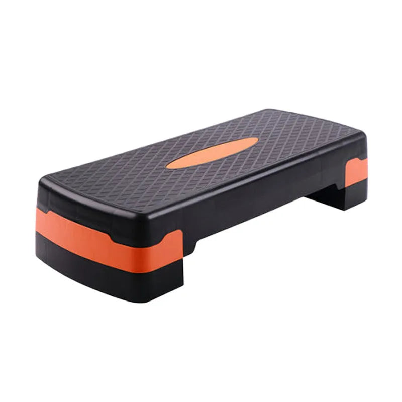 Grey fitness step aerobics equipment with 68x28cm platform for home workouts