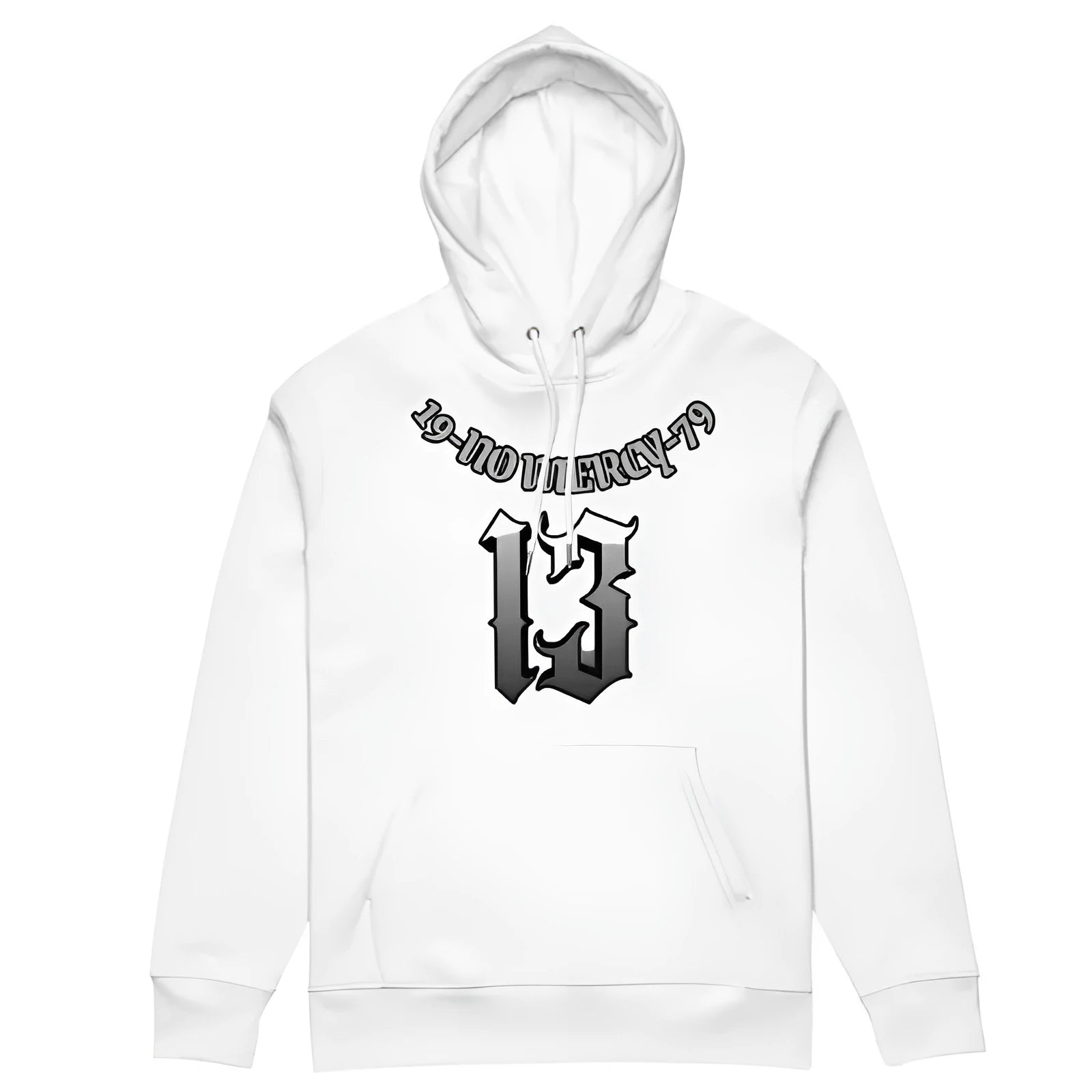 A loose-fitting, hooded pullover sweater with a fleece lining, shown in various colours including white, black, and grey.