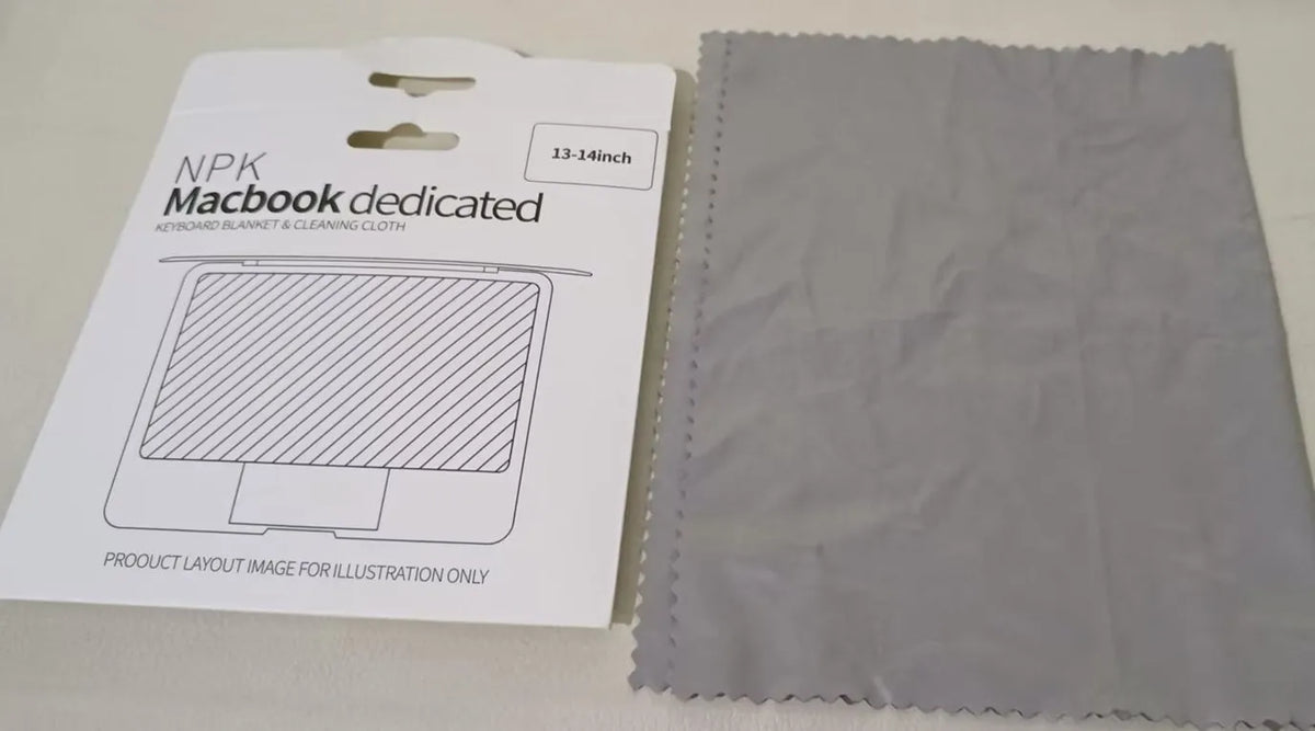 Gray keyboard dust cloth covering a laptop keyboard, universal size