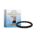Black men's body shaping wristband with glass and gallstone construction on wrist