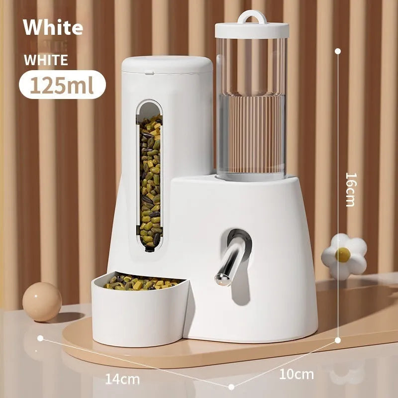 Hamster automatic drinking water feeder and food basin for Djungarian hamsters in blue colour