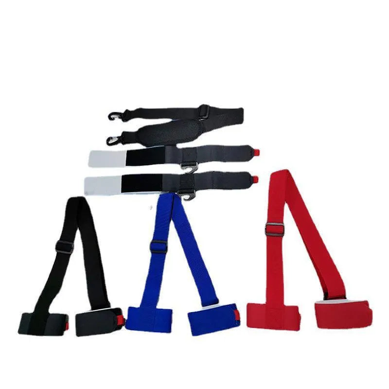 Adjustable skiing bandage with double-board shoulder strap and hook-and-loop fastening in four colour options