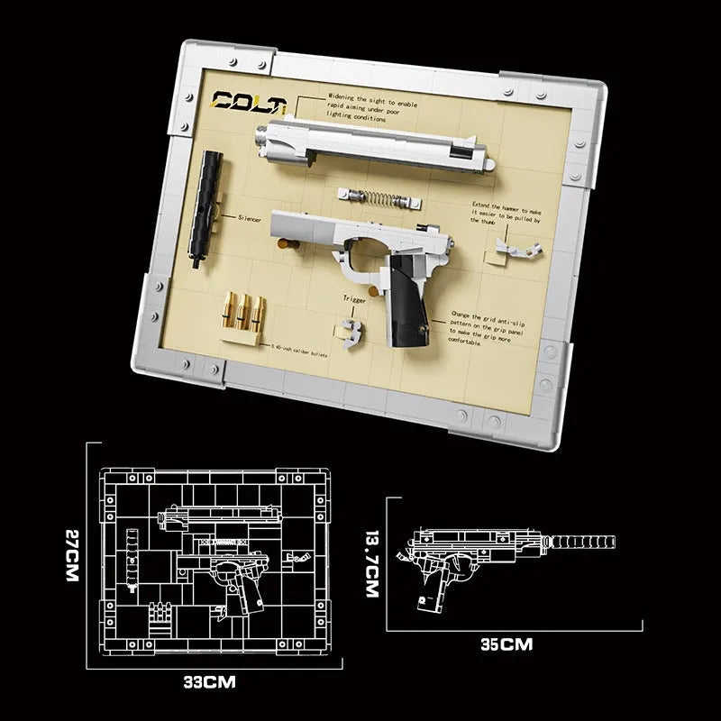JQ1103 Colt display model building block toy assembled model on table